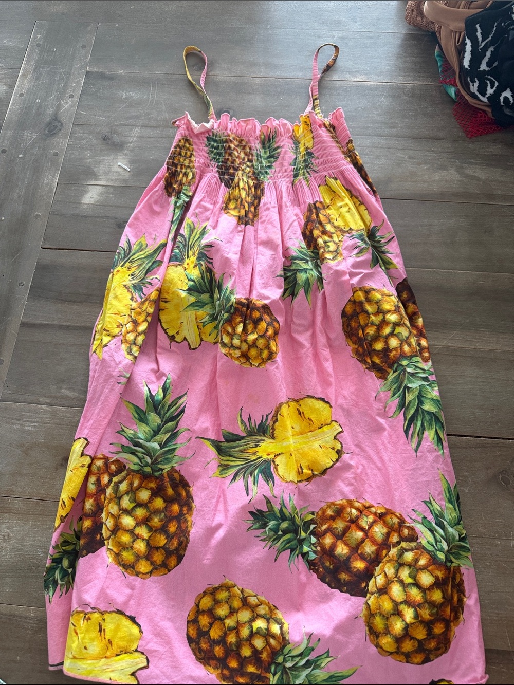 Dolce & Gabbana Pink Pineapple Print Sundress